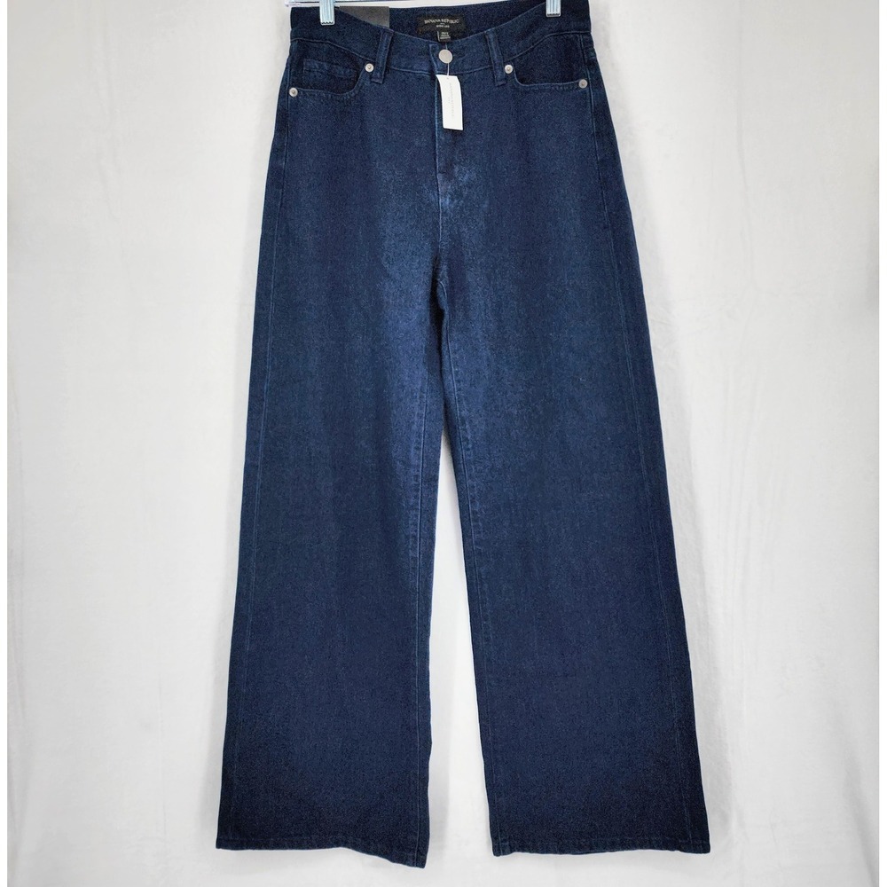Banana Republic Wide Leg Jeans 26/2 High Rise Relaxed Fit Dark Wash‎ NWT